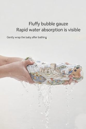 Image of Kassy Pop Printed 6 Layer Bamboo Muslin Blanket Cum Swaddling Towel for Baby | 70% Bamboo, 30% Cotton | AC Quilt, Multi-Purpose Blanket | 110cm x 110cm (Multicolor)