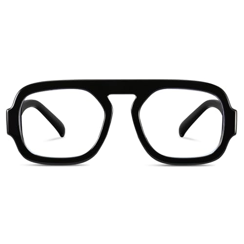 Image of Aviator Blue Light Blocking Glasses for Women Men Square Flat Top Computer TV Eyeglasses Anti Eyestrain