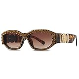 JZFOACHR 2026 Gafas de Sol cuadradas Irregulares Retro para Mujeres y Hombres, Gafas de Sol de Moda con Montura pequeña, Gafas de Sol de Tendencia UV400