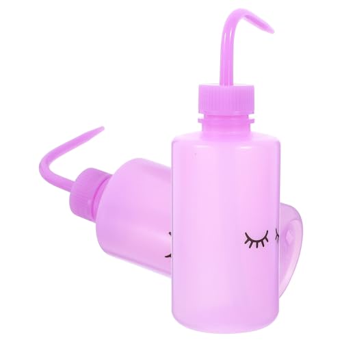 Alipis 2pcs 250ml Lash Washing Squeeze Bottles Purple for Eyelash Extension Cleaning, Refillable Liquid Wash Containers for Beauty Salon Use