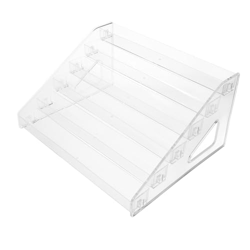 LALADEFIEE Estante De Exhibición Acrílico Transparente, Soporte De Exhibición Para Almacenamiento De Esmaltes De Uñas Y Lápiz Labial, Organizador De Soporte De Lápiz Labial Estable De 6