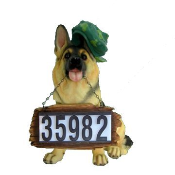 Solar Pup German Shepherd Solar-Powered Address Light For House Numbers