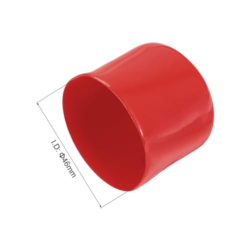 Image of uxcell 4pcs Rubber End Caps 46mm ID Vinyl Round End Cap Cover Screw Thread Protectors Red, 40mm Height