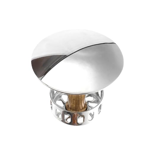 KONTONTY Full Copper Tub Drain Plug Replacement Up Waste Plug for Bathroom Durable Brass Stopper with Modern Design Button Operation Compatible with Overflow Basins