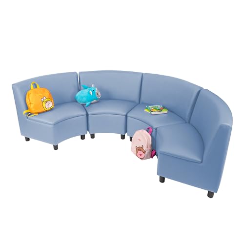 Image of FDP Kid Comfort Collective Modular Wedge Chairs, 4-Pack - Powder Blue