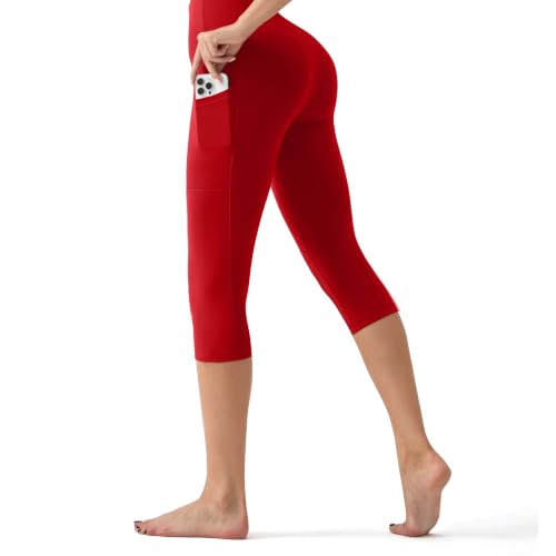 Image of YUDSUD High Waisted Leggings for Women with Pockets - Tummy Control Capris Yoga Pants for Workout Running Athletic Cycling