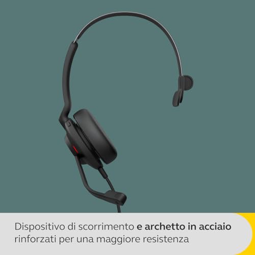 Jabra Evolve2 30 Se Cuffie Stereo, USB-A Ms Con Microfono A Cancellazione Di Rumore, Certificato Microsoft, Braccio, Busylight E Custodia Morbida - Nero - 8