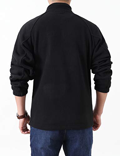 Locachy Men's Full-Zip Fleece Jacket Windproof Lightweight Outdoor Jackets with Pockets Hiking Work Outwear2