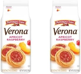 Pepperidge Farm Verona Apricot Raspberry Thumbprint Cookies, 6.75 oz. Bag (Pack of 2)