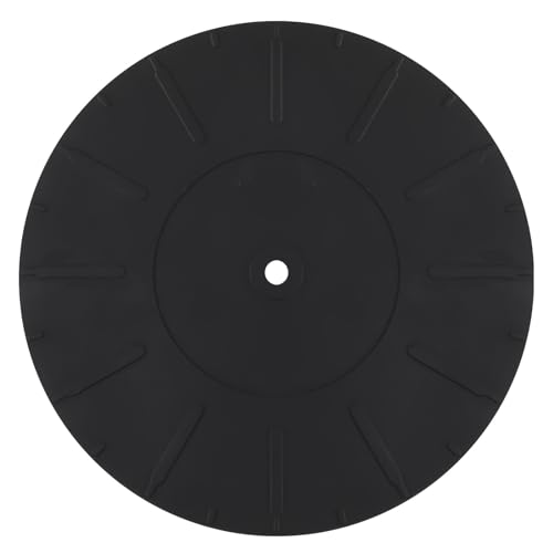 Alfombrilla Giratoria, Alfombrilla Silicona Tocadiscos de 17cm de Diámetro Tapete para Discos Antideslizante Antiestático para Accesorios de Repuesto de Tapete para Discos de Vinilo (Negro)