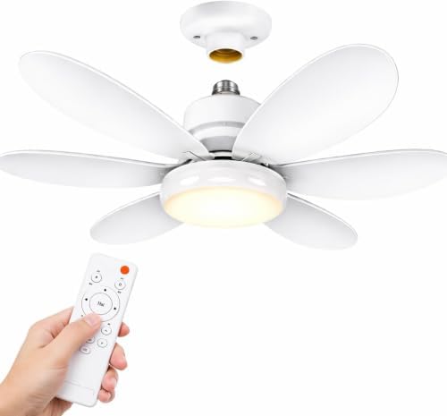 Ventilador de Teto com Lâmpada LED 60W Bivolt E27 Silencioso com ...