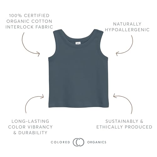 Colored Organics Baby Toddlers and Kids Organic Cotton Tank Top - Sleeveless Tops for Boys and Girls2