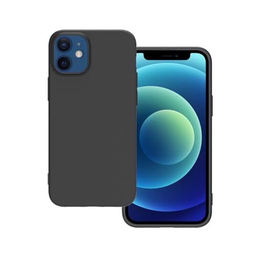 Image of Plus Protection Matte Finished Back Cover Case for Apple iPhone 12 Mini | Rubberized TPU | Slim Thin Soft Matte Flexible Matte Touch Shockproof - Matte Black