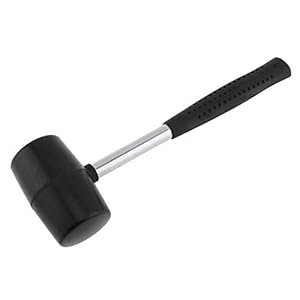 OriGlam Black Rubber Mallet Rubber Hammer, Soft-Face Hammer Deadhead Rubber Mallet, Anti-Slip Stainless Steel Tube, Rubber Handle Rubber Head Mallet Grip for All Jobs DIY Hand Tool