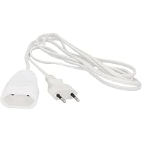 UNITEC Euro-Verlängerung mit Stecker und Kupplung, 2 Meter, weiß