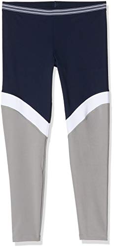 Activewear Leggings con Paneles en Contraste de Deporte Mujer , Azul (Navy/white/mid Grey), 38 (Talla del fabricante: Small)