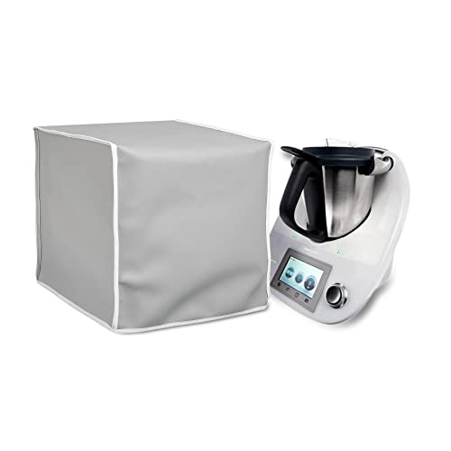 HOMELAY Funda protectora de calidad TOP compatible con Thermomix TM5 Fabricación artesanal en España. Material Polipiel antimanchas, antibacterias. Cubierta en colores (Gris)