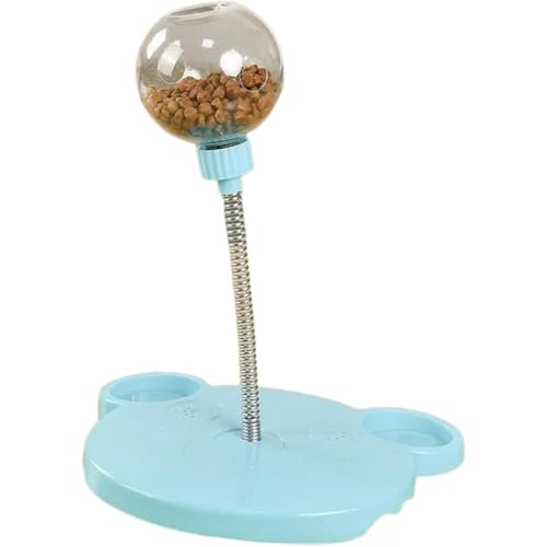 Vlwm猫 知育玩具 おもちゃ 一人遊び 自動揺れる おやつボール 遊び道具 人気 漏れ食いボール 転がす ストレス解消 小型犬も可 安全 無害 洗える (ブルー)