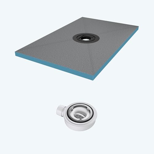 doporro Receveur à Carreler Recoupable sur Mesure pour Douche Bac de Douche avec Pente Intégrée 90x120x4cm avec Bonde AL06 Design XPS