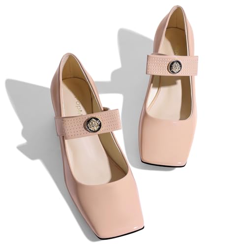 Womens Mary Jane Shoes Pumps Low Heels Closed Squera Toe Chunky Comfortable Dress Shoes Bow Tie Wedding Bride2