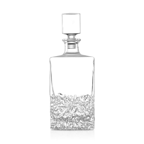 Makerflo Whiskey Decanter 27 oz Customizable with Airtight Stopper Set of 1 | Liquor Decanter Bottle for Wine Scotch Bar Home Decoration, Ideal for Personalization- Laser Engraving UV DTF Vinyl Epoxy