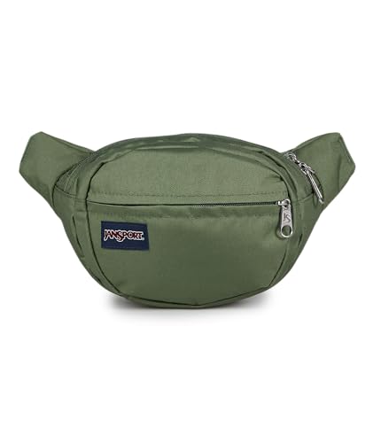 Image of JanSport Fifth Avenue Fanny Pack Crossbody Bags for Women, Men - Stylish, Durable Waist Bag with Adjustable Belt, Main Zippered Pocket, Quick Stash Pocket, Travel Essentials, Cargo Green