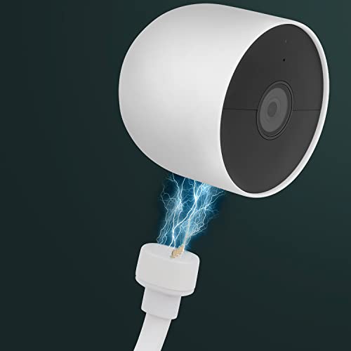 Itodos 2 Pack 10Ft/3M Power Cable And Adapter For Nest Camera (Battery), Weatherproof Outdoor, Flat Charging Cable For Nest Camera(Battery) - White #TOP3