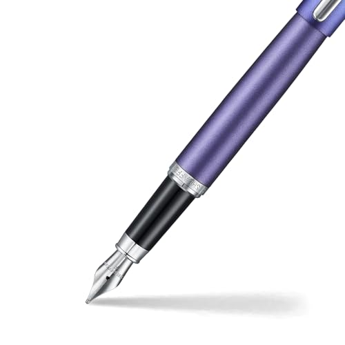 Image of Sheaffer Expressions VFM 9430 Blue and Purple Pearlised Gradient Fountain Pen with Chrome Plated Trims - Fine