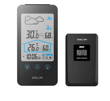 Stazioni Meteo LCD Digitale Wireless Stazione Meteorologica Orologio Termometro Monitor Di Umidit&agrave; Interna Ed Esterna 5V(1
