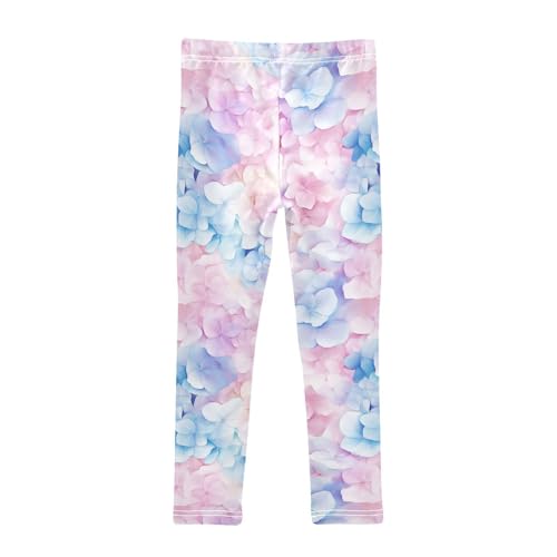 Watercolor Hydrangea Girls Casual Leggings for Kids Printed Long Pant Bottoms Stretch and Soft2
