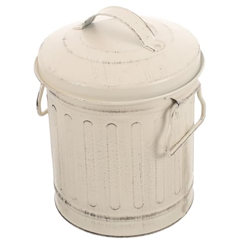 FONDOTIN Secchio in Metallo Vintage per Cenere con Coperchio Sicuro e Manico Comodo Contenitore Leggero per Cenere Stufa Design Retrò Elegante per Uso Domestico e Cucina