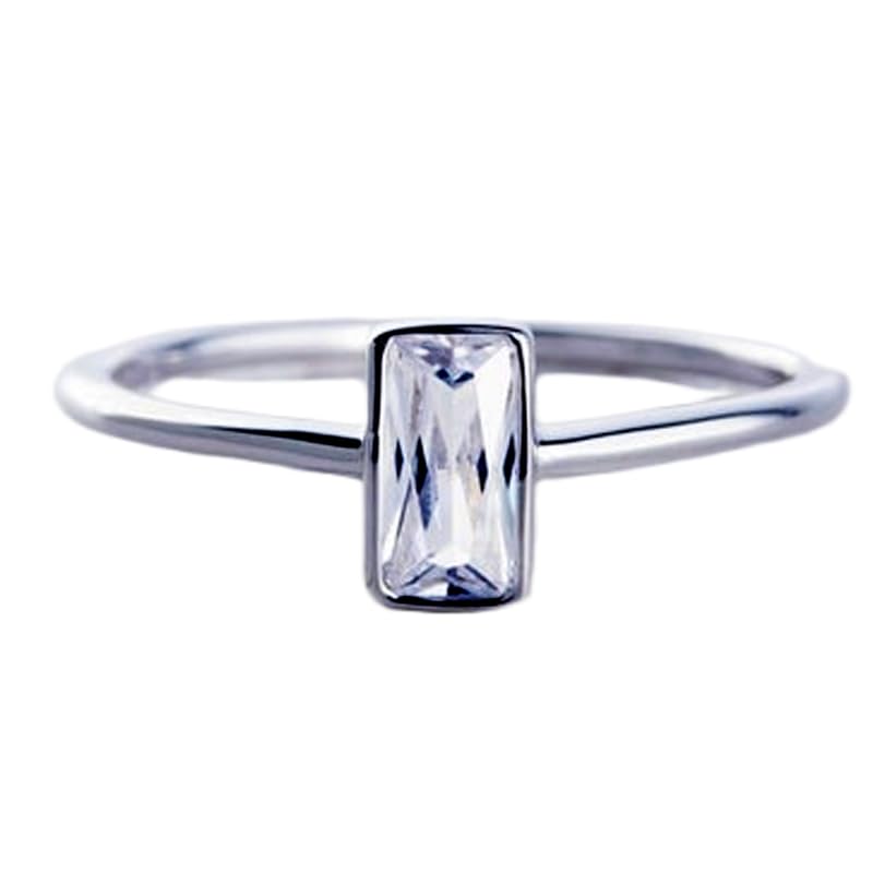 Bague solitaire en argent 925 et pierre CZ incolore LK_DHR_0768