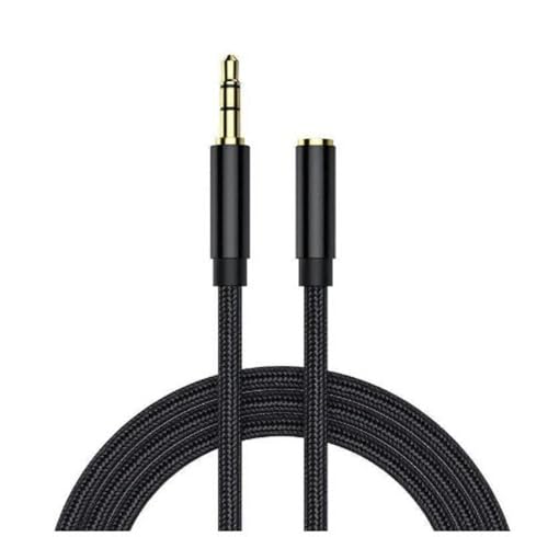 Brilovent Audio Extension Cable, 3.5mm Male to Female Earphone Extension Cable, Stereo Aux Jack Cable for Headphones, PC, Smartphones, Tablets (1.5m)