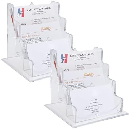 Buy HEZONG Business Card Holder Display For Desk Ultiple, Clear - View #3