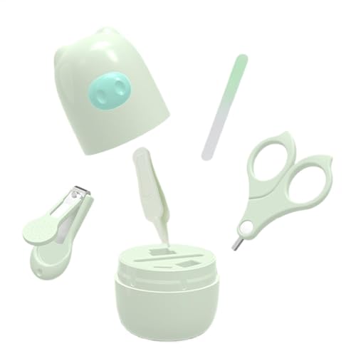 Yabauuop ベビーバリカン、ベビーネイルキット - ベビー用爪切りかわいい漫画の赤ちゃんの爪切り | 写真ベビーマニキュアキットとペディキュアキット、爪やすりとピンセット、収納ボックス付き、幼児用母親アクセサリー