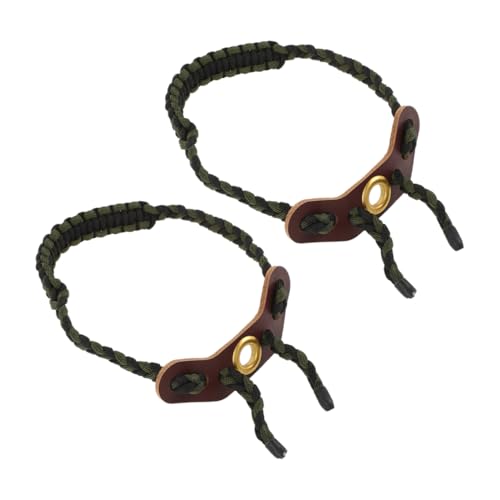 Parliky Bow Accessory Set: 2 Pcs Wrist Sling Braided Nylon High Tension Resistant Camo Pattern for Compound Traditional Bows