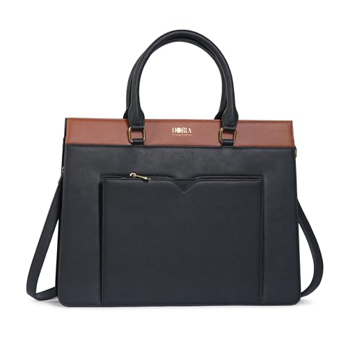 Image of HORRA 13 Inch Laptop Bag For Women Office use with Padded Laptop Compartment and Extra Pouch | Laptop Tote Handbag for Work| For College| Vegan Leather Handbag | Daily & Travel Use
