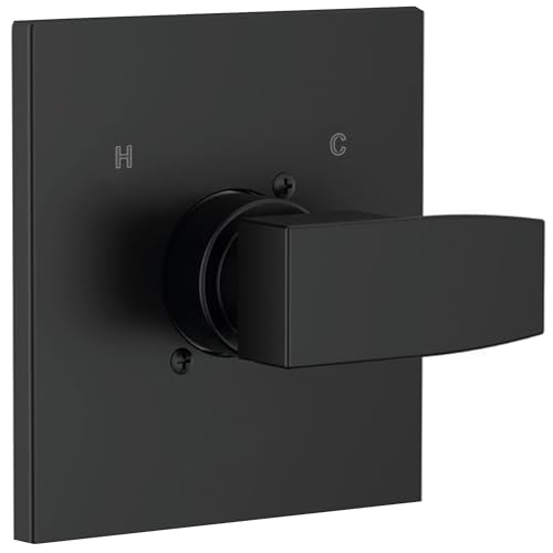 Replacement for Delta 13/14 Series Shower Valve Trim Kit Black Shower Handle Set for Delta R10000 Valve (Cartridge and Valves Not Included) Matte Black