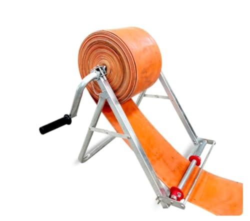 MLTUN MAKAN ホースリール 水道ホース収納ホースホルダー 折りたたみ式 ポータブル 耐久性 高炭素亜鉛メッキ鋼 厚いハンドル 軽量 手動操作 使いやすい 100メートル収納 幅調節可能 園芸工具 家庭菜園 散水 農業用品 アウトドアに最適 (シル