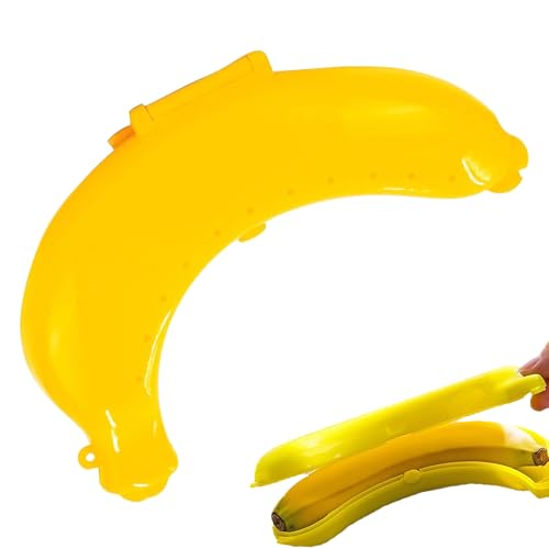shweehon Banana Holder Case Banana Case for Lunch Box Banana Box Big Banana Case 19cm for School Work Travel Easy to Clean(Yellow)