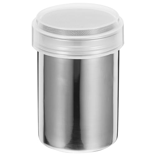 BAZEITFLOW Dispenser Acero Inoxidable para Azúcar y Harina Tamizador Fino con Tapa Fácil de Usar Agitador Reutilizable para Cacao y Especias para Repostería y Café