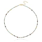 JaruJaru Mini collar azul con cuentas de piedra