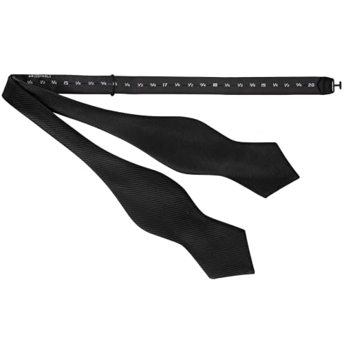 Image of GUUNIEE Men's Exquisite Woven Silk Self Bowtie Solid Diamond Bow Ties