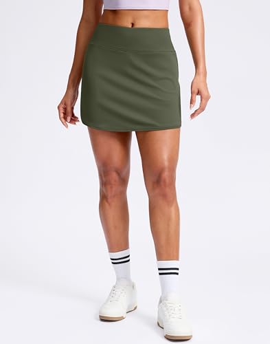 Image of SANTINY Skorts for Women with Pockets High Waisted Golf Skirts with Shorts A Line Athletic Tennis Skirt for Casual Pickleball