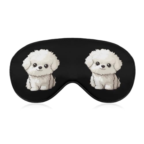 Bichon Frise Dog Fashion Eye Mask Comfortable Light Blocking Sleep Mask Soft Night Cover Eye for Unisex