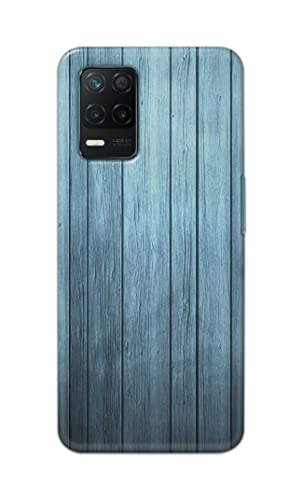 Image of Printed Hard Back Cover Case for Realme 9 5G Back Cover (Wooden Blue) -702