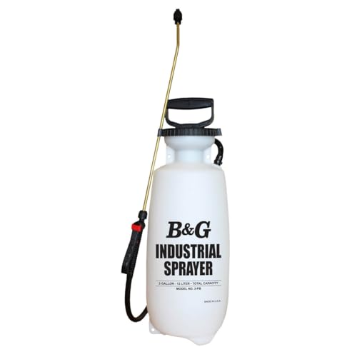 B&G PB Industrial Heavy-Duty Sprayer 2 Gallon Chemical Resistant Sprayer with Brass Extension & Viton Seals Professional Janitorial & Sanitation Grade