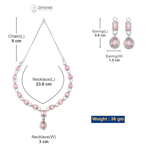 Rhodium-Plated Diamond Necklace Set