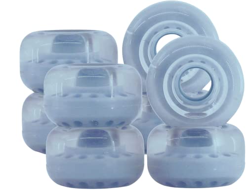 BTFL Outdoor Roller Skate Wheels Light Blue – 8-Pack of 38mm x 62mm 80A | Flow Recreational Roller Skate Wheels for Park Ramps Street Bowls Outdoor Quad Skating