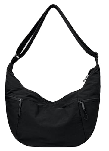 Spacious Crossbody Bag for Women Slouchy Tote Bag Nylon Hobo Purse Shoulder Bag Versatile Sling Bag for Gym Travel Hiking